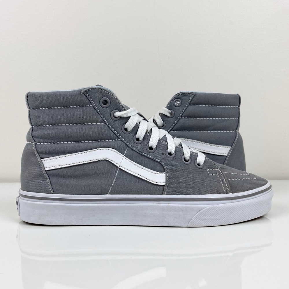 Vans Women’s Old Skool Hi Top Gray & White Skate Shoes Size 8.0 Lace Up